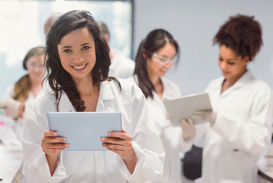 A confident student in the Foundation in Science program at UOW Malaysia, prepared for a future career in STEM.